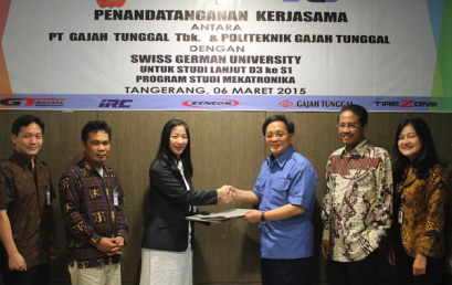 Bachelor of Mechanical Engineering in Mechatronics Swiss German University Signs a Cooperation Agreement with PT Gajah Tunggal Tbk. and Politeknik Gadjah Tunggal (Poltek GT)