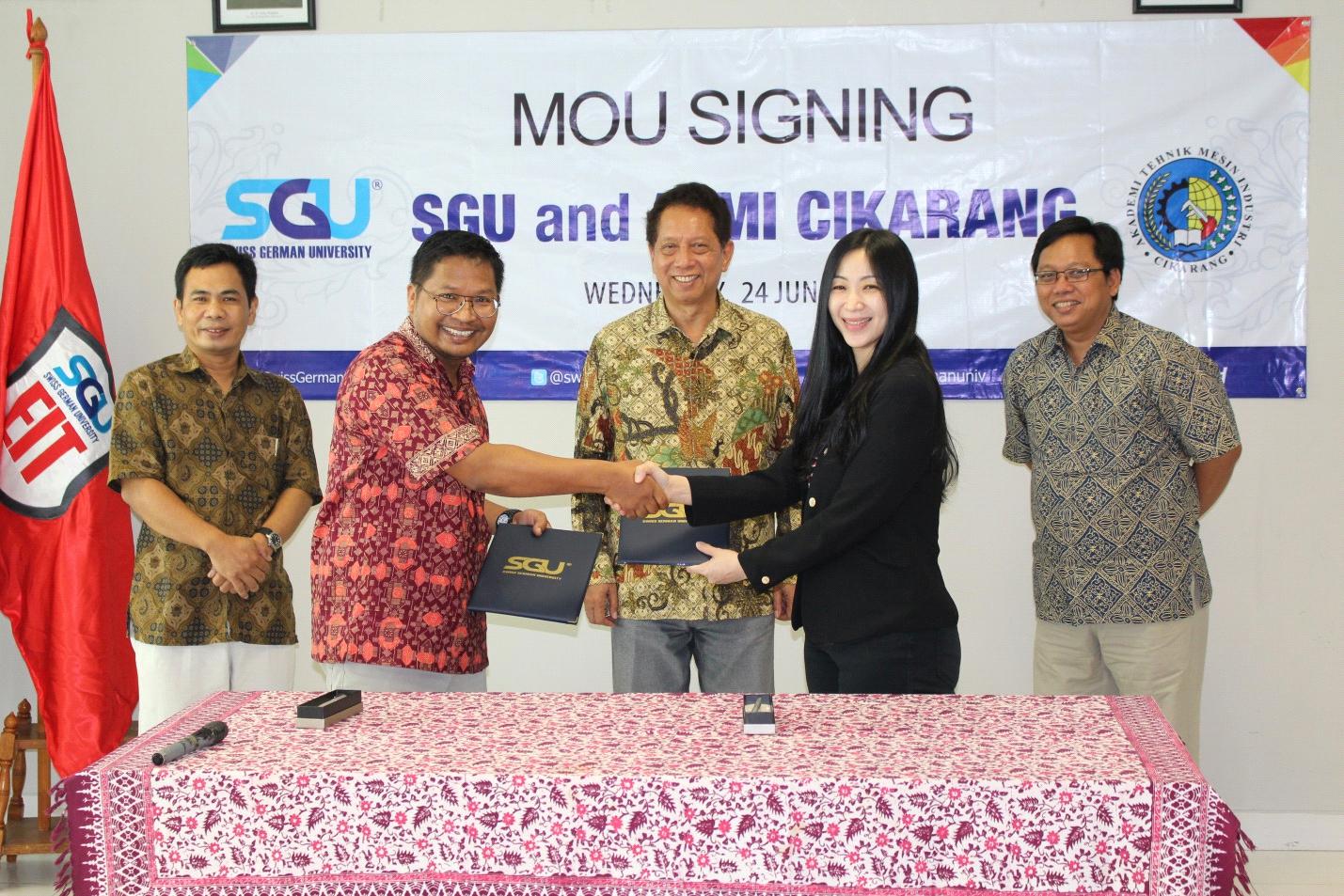 Swiss German University Signed a Coorperation Agreement with ATMI Cikarang