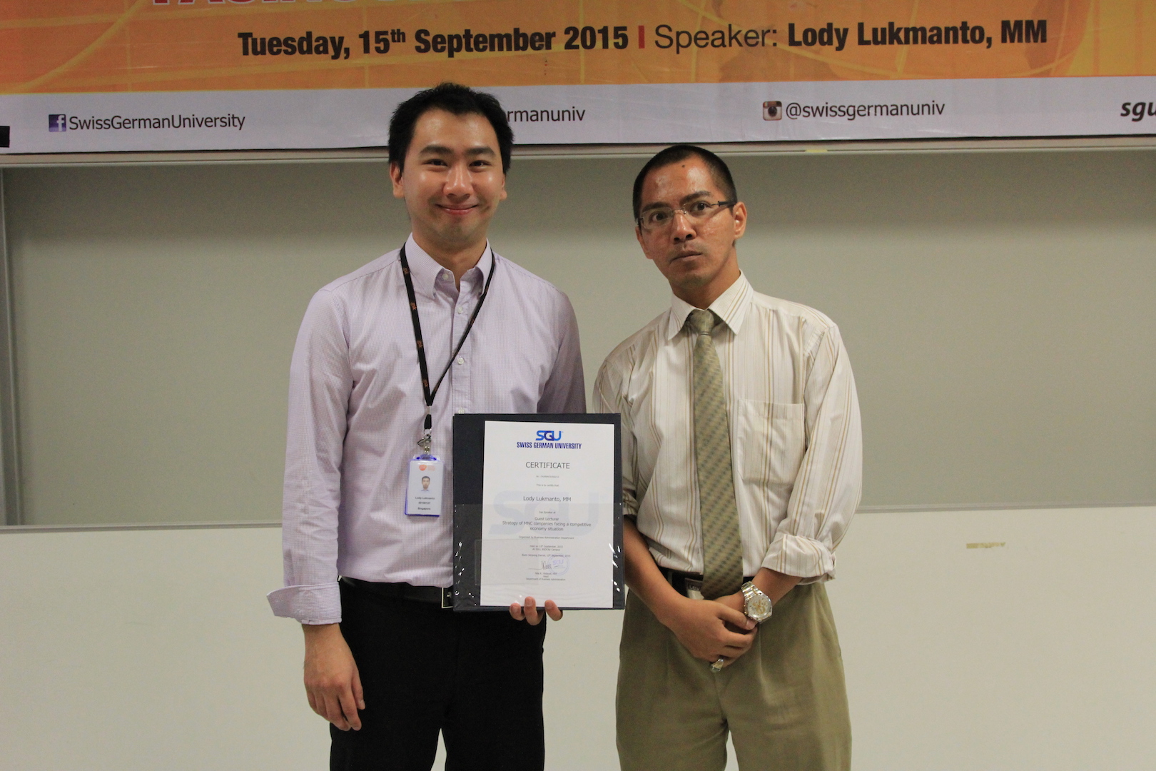 Guest Lecture by Mr. Lodi Lukmanto (GSK)