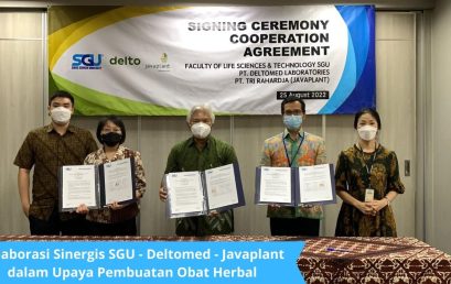 Penandatanganan Nota Kesepahaman (Mou) Antara Swiss German University Departemen Teknologi Pangan,  PT. Deltomed Laboratories dan PT. Tri Rahardja (Javaplant)