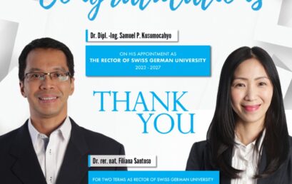 Congratulations Dr. Dipl. -Ing. Samuel P. Kusumocahyo on your appointment as the Rector of SGU for the 2023-2027 term!